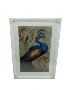 cuadro pavo real azul 50x70 cm